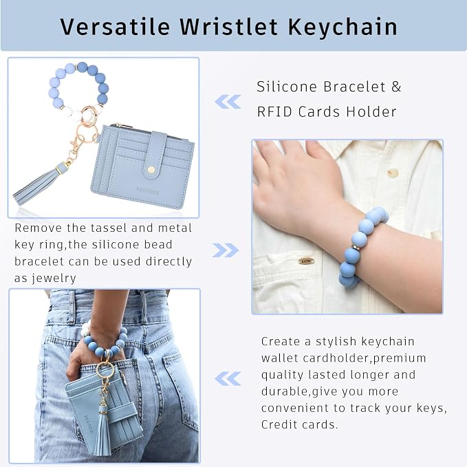BAOSIWA Silicone Bracelet Keychain Wallet - Image 5