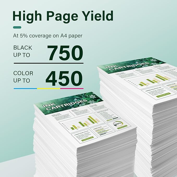 62XL 62 Ink Cartridges Black and Color Combo Pack Remanufactured Replacement for HP 62XL 62 Ink Envy 7640 5660 5540 7645 5740 5746 OfficeJet 250 200 Printer,Black,Tri-Color,2-Pack-DeskLoop Office