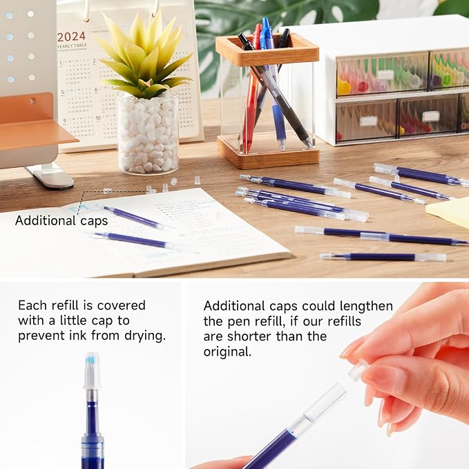 Shuttle Art Retractable Gel Pen Refills, 30 Pack Blue Rollerball Gel Ink Pens - Image 2