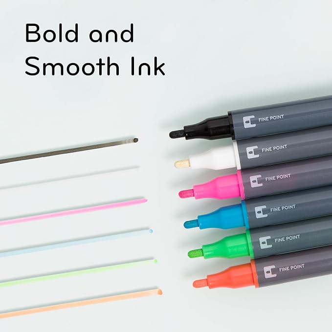U Brands Fine Tip Liquid Glass Whiteboard Markers - Image 3