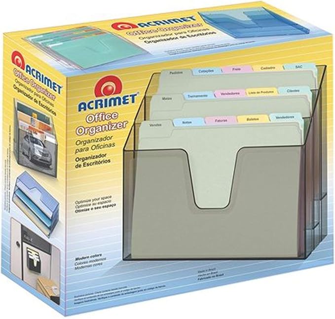 Acrimet Horizontal Triple File Folder Holder Organizer, Open Top Desktop - Image 8