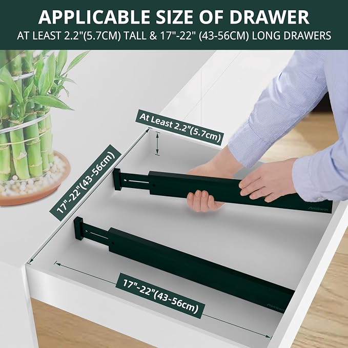 ANTOWIN Expandable Bamboo Drawer Dividers Organizers, Drawer Separators Splitter - Image 5
