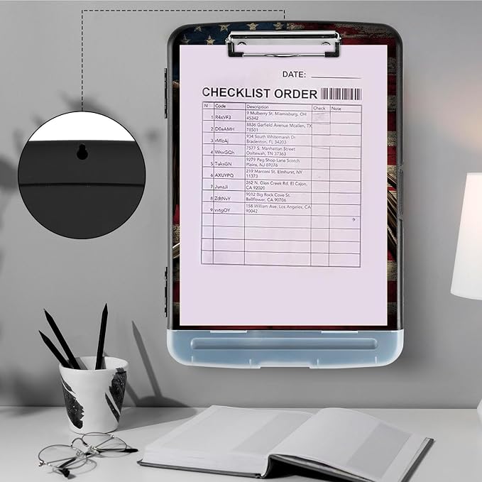 Clipboard with Storage, Heavy Duty Plastic Storage Clipboard with Low Profile - Image 4