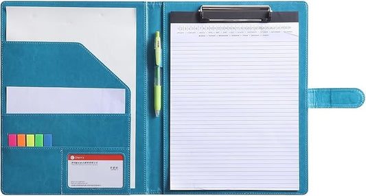 Resume Folder Clipboard Holder Letter Size A4 Legal Pad, Portfolio Pad Folio Document Organizer for Interview & Business (Turquoise)-DeskLoop Office
