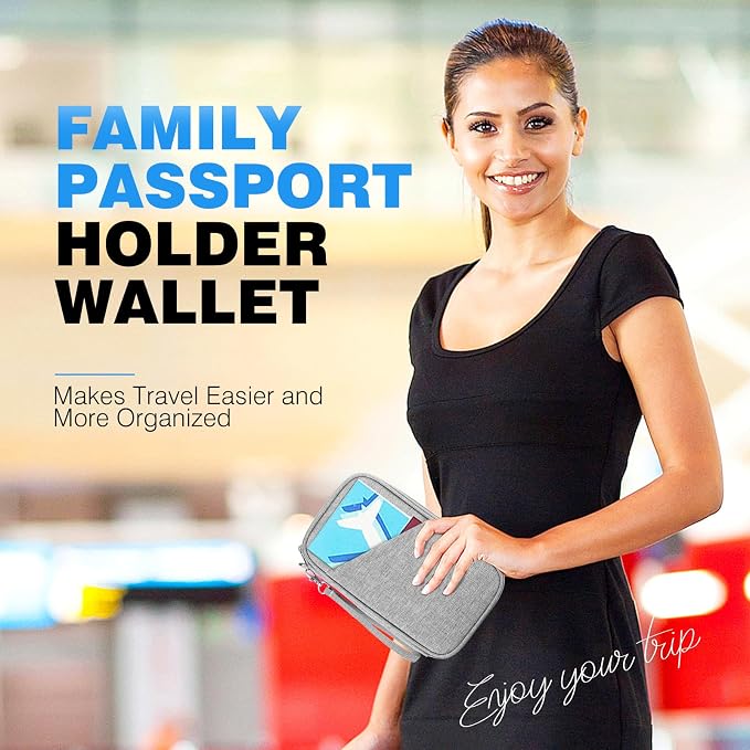 Passport Holder Family RFID Travel Document Organizer - Image 7