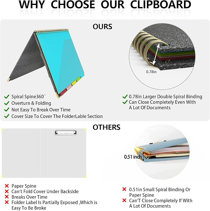 Clipboard Folio with Storage Clipboards Padfolio Notebook - Image 4