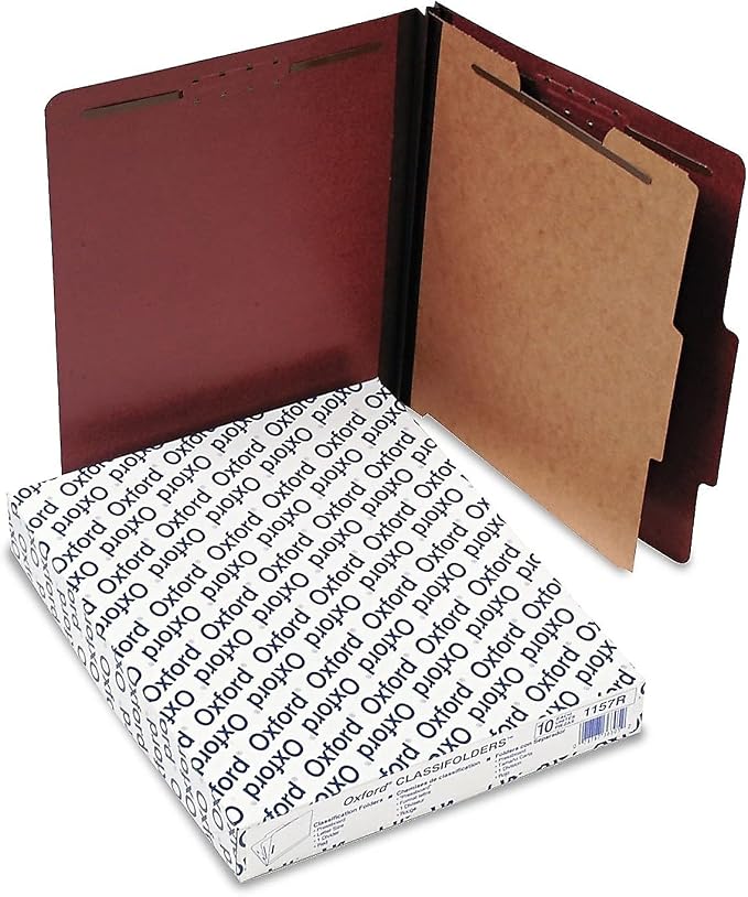 Pendaflex Pressboard Classification File Folders, 1 Divider, 2/5 Tab Cut - Image 3