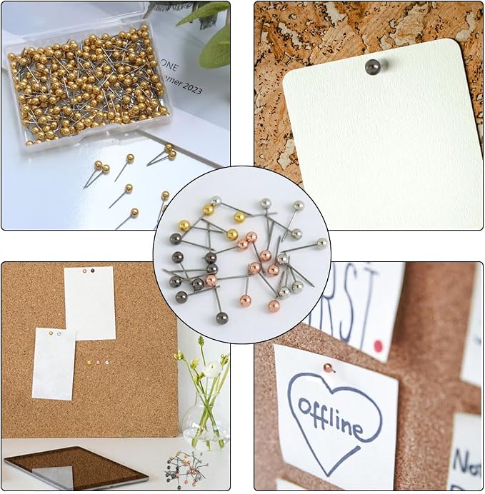 200 Pieces Map Push Pins, Small Round Head Marking Pins, Round Head Push Pin - Image 2