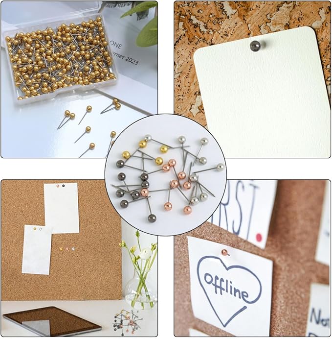200 Pieces Map Push Pins, Small Round Head Marking Pins, Round Head Push Pin - Image 2