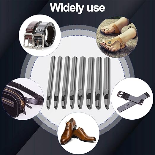 8 Size Oval Hole Punch for Leather 2mm-5mm, Boyistar Leather Craft Punch Tools - Image 6
