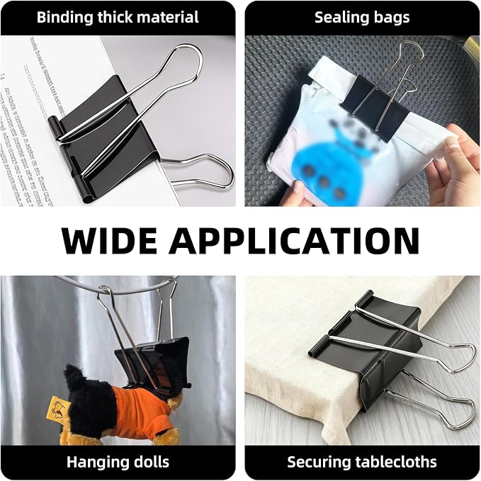 Jumbo Binder Clips 6 Pack, 3 Inch Extra Large Binder Clips Heavy Duty, Big - Image 7