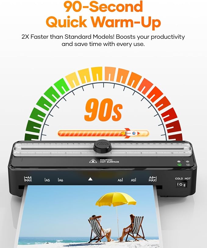 Kejector Laminator Machine, 9 Inch with 20 A4 Sheets Thermal and Cold Lamination Built in Cutter Quick Warm Up for Home Office School-DeskLoop Office