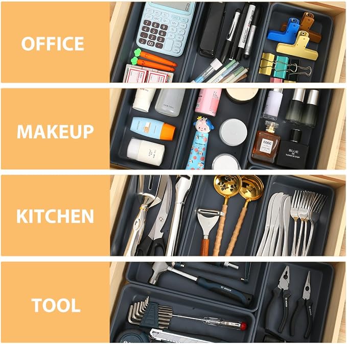 3PCS Large Plastic Drawer Organizer, Large-size Storage Bins, Organization and - Image 3