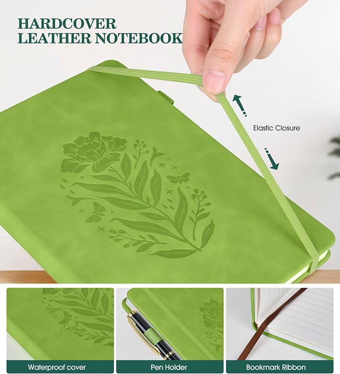 Lined Journal Notebook for Women, A5 Hardcover Leather Journals for Writing - Image 4