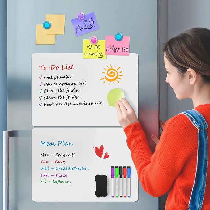 MaxGear Magnetic Whiteboard for Fridge 12x8 White 5 Pack | Strong Magnet - Image 7