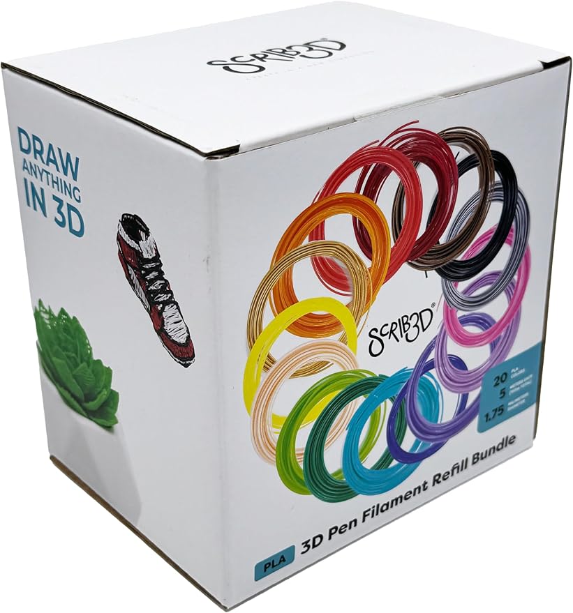 SCRIB3D Pen Filament Refills, 20 Colors, 320 Feet, 1.75mm PLA, Works - Image 4