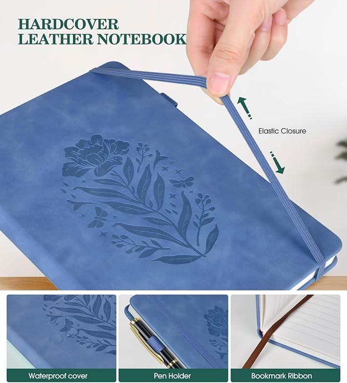 Lined Journal Notebook for Women, A5 Hardcover Leather Journals for Writing - Image 5