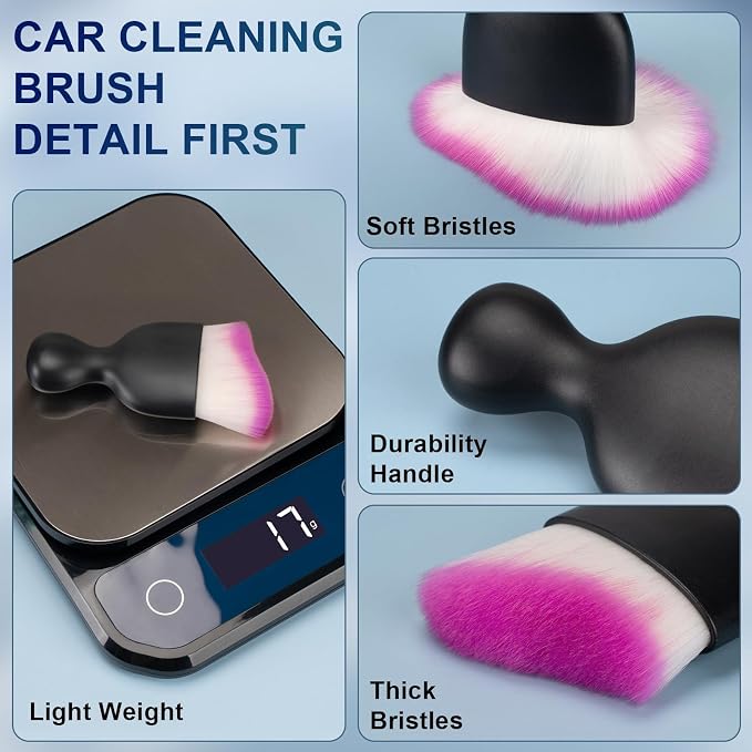 Amrules 2 PCS Car Interior Detailing Brush, Auto Car Dusting Brushes, Soft - Image 6