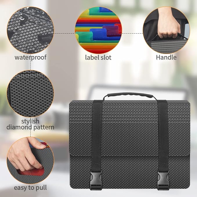 Expanding File Folders, 25 Pockets Accordion File Organizer, Expandable Filing - Image 2