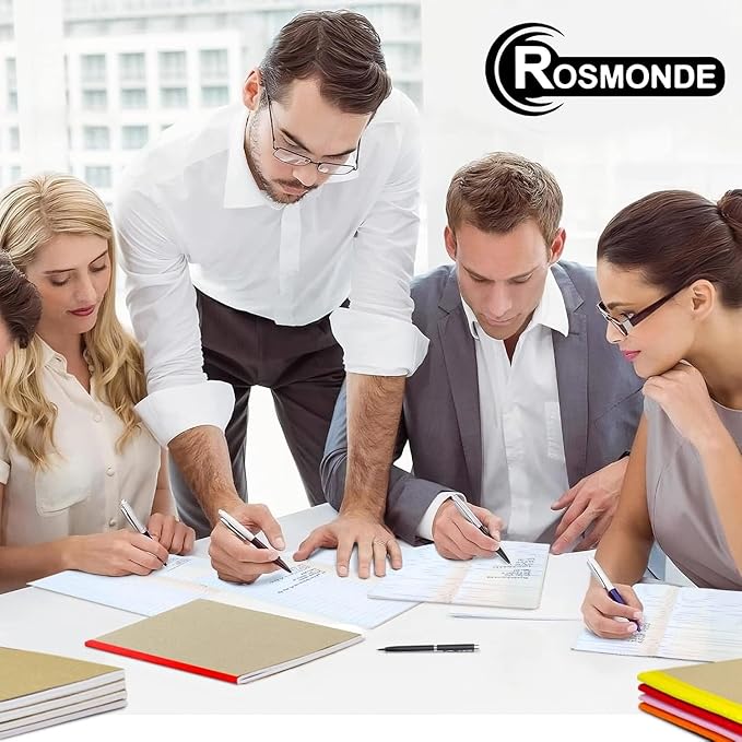 12 Pack Kraft Journals A5, Extra Pages - 120 Pages (60 Sheets), College Ruled, 8 x 5.7 Small Kraft Notebooks, Rainbow Spines, Kraft Composition Notebook Journals for School Home & Office-DeskLoop Office