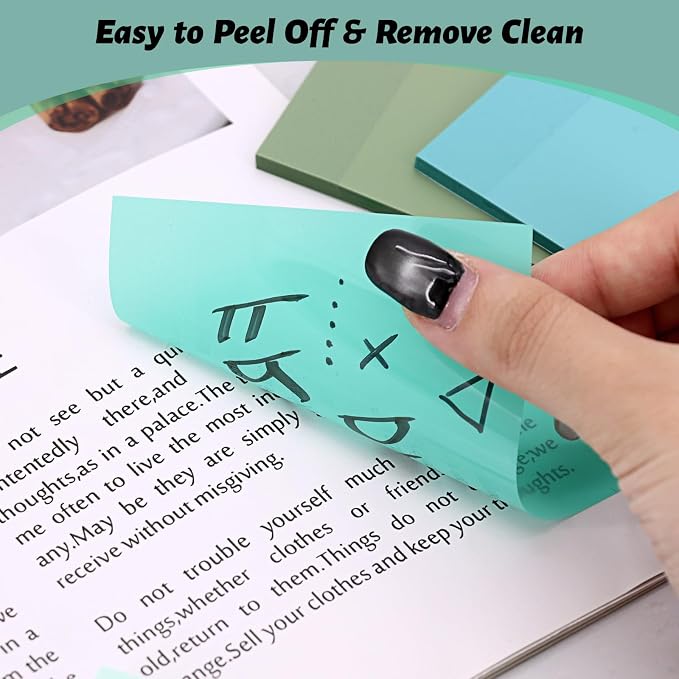 ‎SYMDROMIA Transparent Sticky Notes, 800 Sheets Forest Green - Image 6