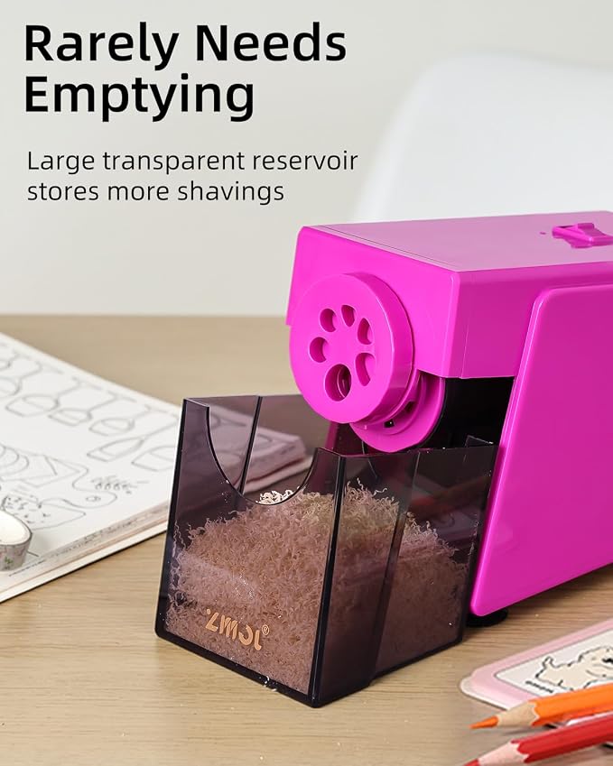 ZMOL Heavy Duty Electric Pencil Sharpener, 6-Hole Classroom Pencil Sharpener - Image 7