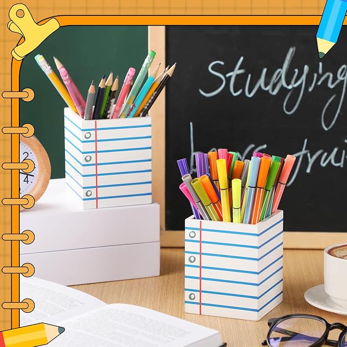 Sherr 2 Pcs Wood Pencil Holder Pen Holder - Image 5