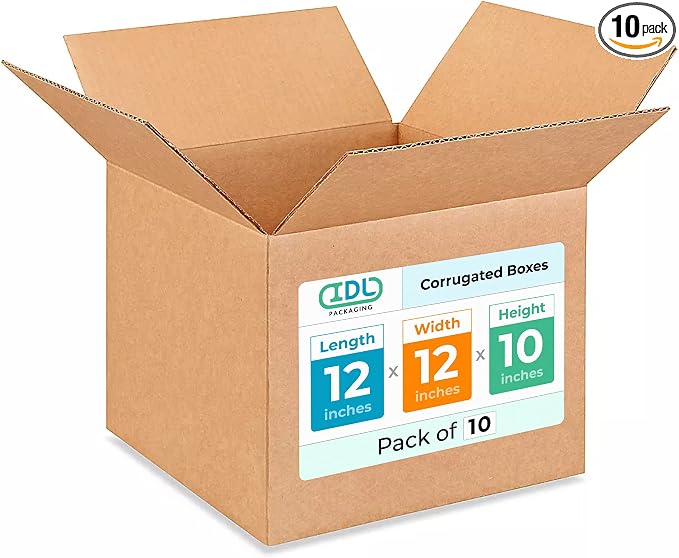 Medium Moving & Shipping Boxes 12x12x10 inches by IDLPackaging