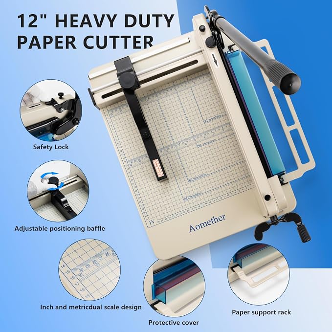 12" Heavy Duty Guillotine Paper Cutter - Image 4