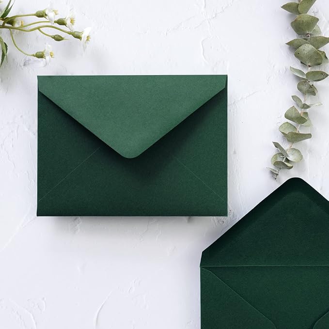 PONATIA 50 Pack A1 Envelopes, 3 5/8 x 5 1/8 Inches Emerald Green Envelopes - Image 4