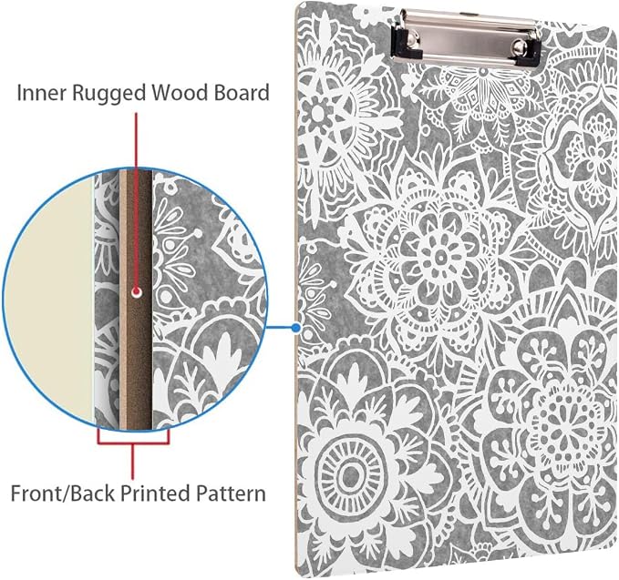 Britimes Clipboard Decorative Office School Hardboard Wood Nursing Clip Board - Image 4