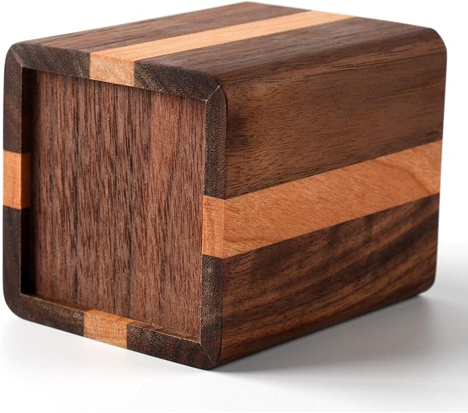 Walnut Pencil Holder Wood Pen Holder For Desk Pen Cup Organizer Ofiice Pencil Stand Simple(Cherry center walnut side)-DeskLoop Office