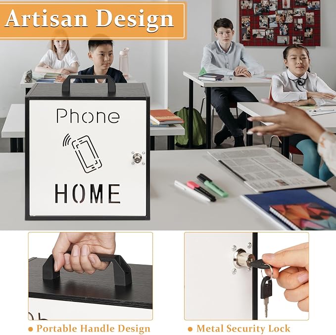Cell Phone Holder Classroom 33 Slots Wooden Cell Phone Storage Cabinet Pocket - Image 3