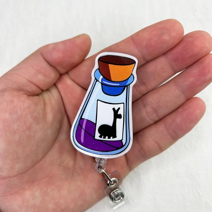 Funny Llama Potion Badge Reel Retractable - Image 3