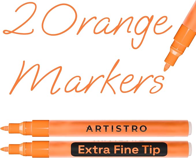 ARTISTRO 2 Orange Acrylic Paint Markers by ARTISTRO