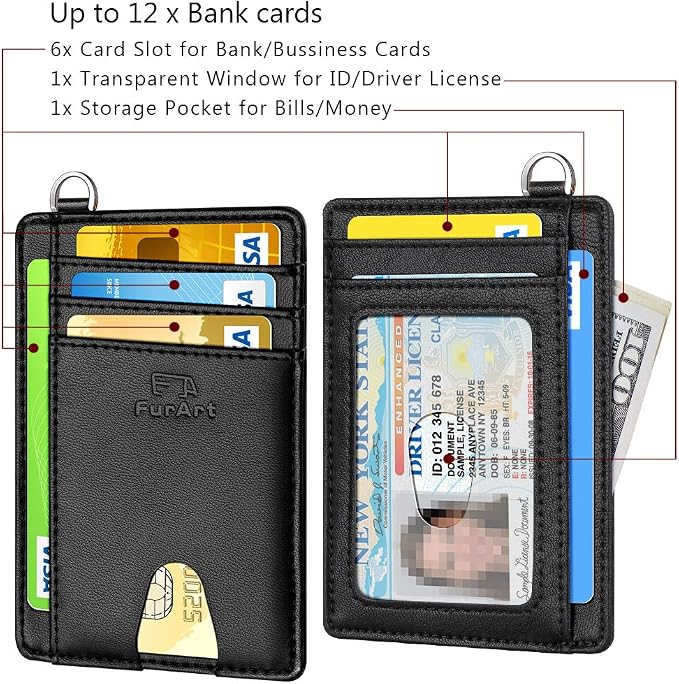 FurArt Slim Minimalist Wallet RFID Credit Card Holder - Image 6