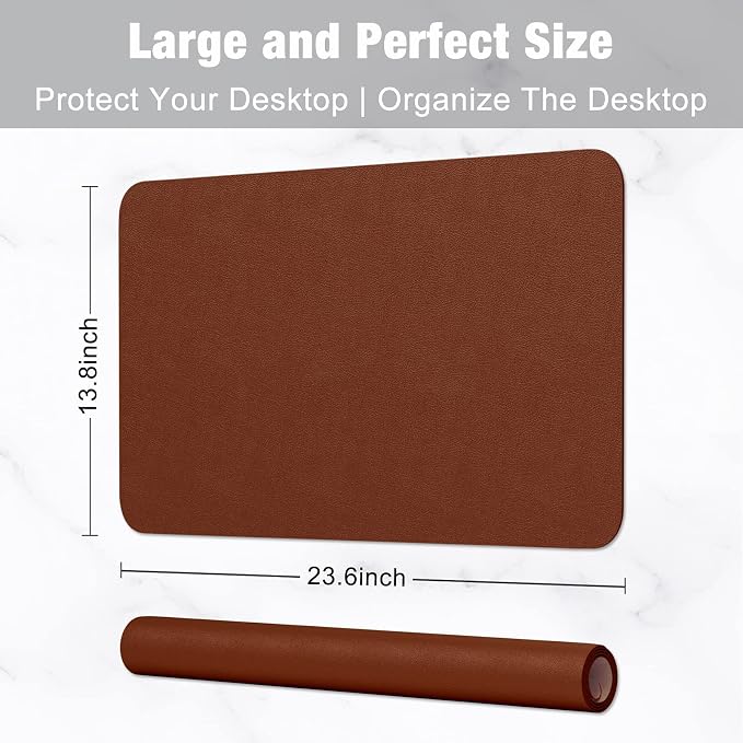 Hsurbtra Desk Pad, 23.6" x 13.8" PU Leather Desk Mat, M Extended Mouse Pad - Image 3