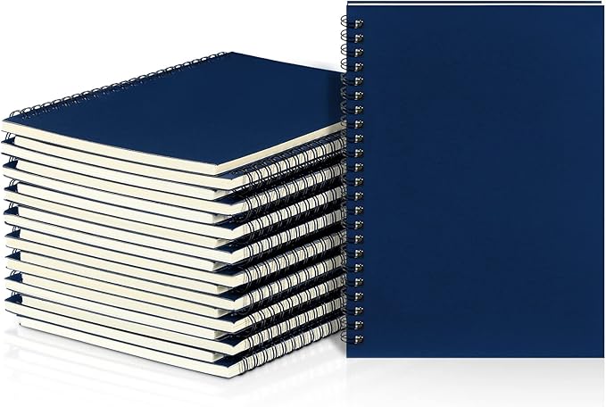 Yahenda 18 Pcs Spiral Notebook Bulk A5 Journal Lined 8.3'' x 5.5'' Writing Composition Paper Small Notepad Subject Notebook for Students Office Business Back to School Supplies (Deep Blue)-DeskLoop Office
