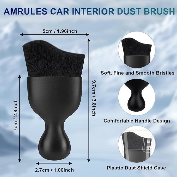 Amrules 2 PCS Car Interior Detailing Brush, Auto Car Dusting Brushes, Soft - Image 2