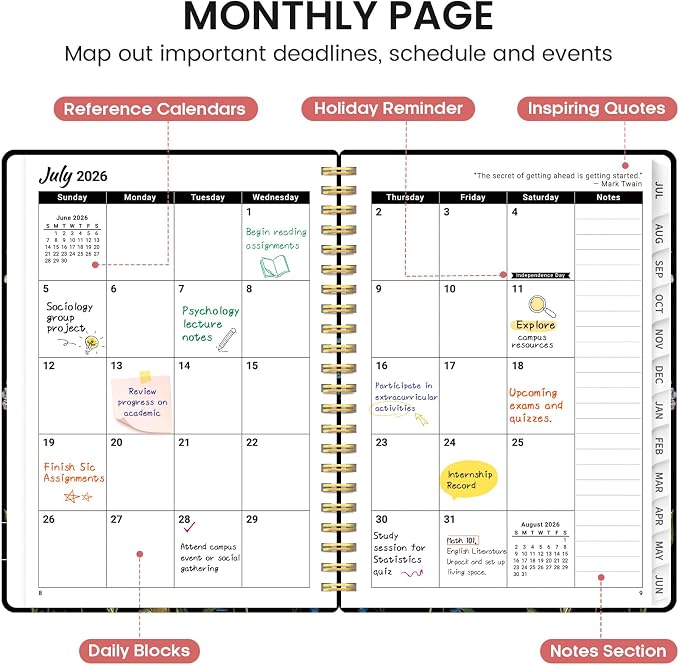 Planner 2026-2027, Academic Monthly and Weekly Calendar Planner - Image 2