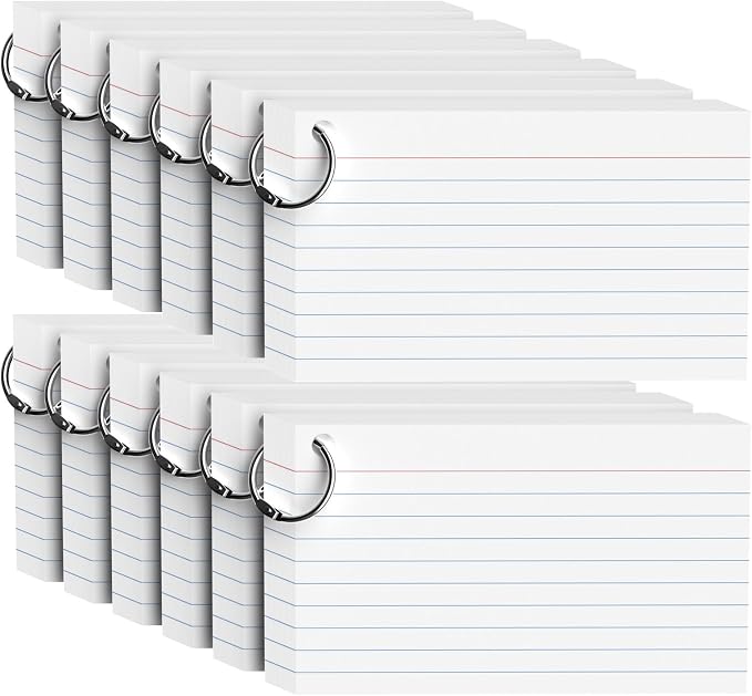 600 Count White Index Cards 3x5 Inch by WAYISUL