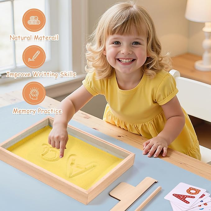 Montessori Sand Tray for Kids, Writing Play Sand Tray - Image 2