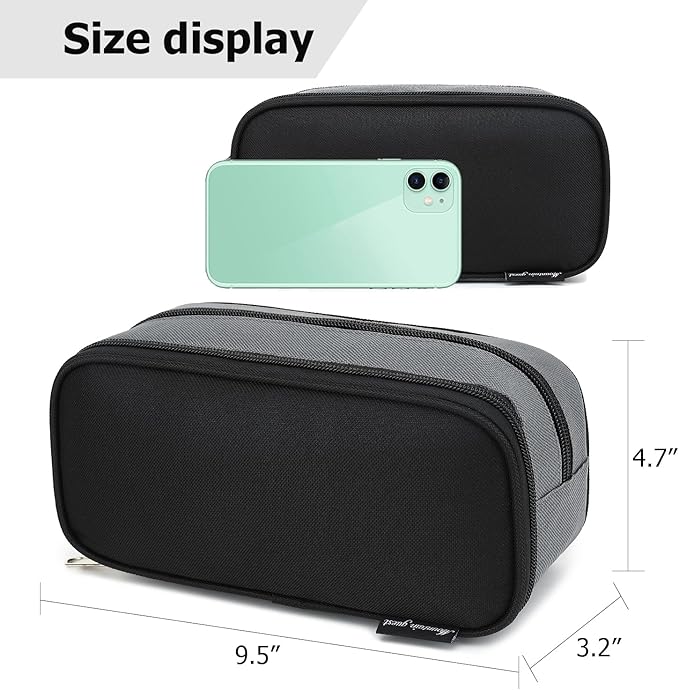 Large Capacity Pencil Case Multi-Slot Pencil Pouch Durable Pencil Box Portable Office Pen Bag with Zipper-DeskLoop Office