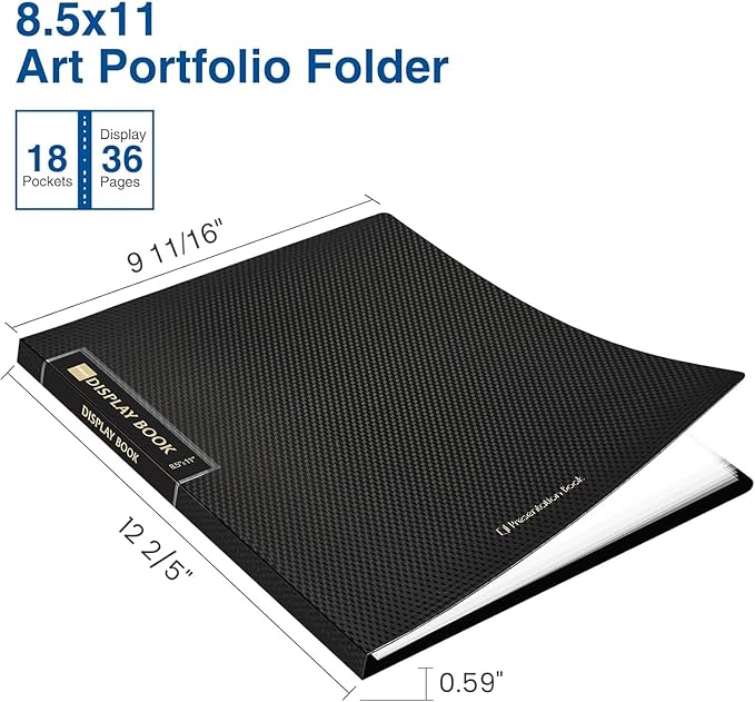 Sooez Binder with Plastic Sleeves 18-Pocket, Displays 36 Pages, 8.5x11 - Image 2