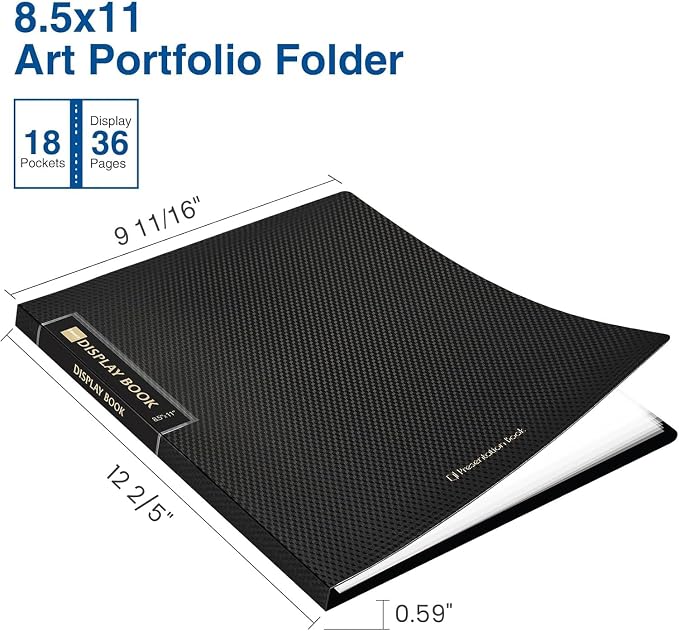 Sooez Binder with Plastic Sleeves 18-Pocket, Displays 36 Pages, 8.5x11 - Image 2