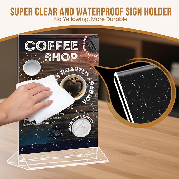 NICELINK 9 Pack Acrylic Sign Holder 8.5x11 Inch, Double Sided Clear Flyer - Image 4