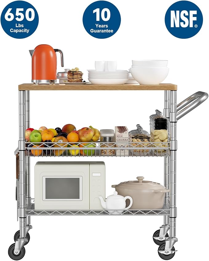 WDT 3 Tier Rolling Kitchen Carts - Image 3