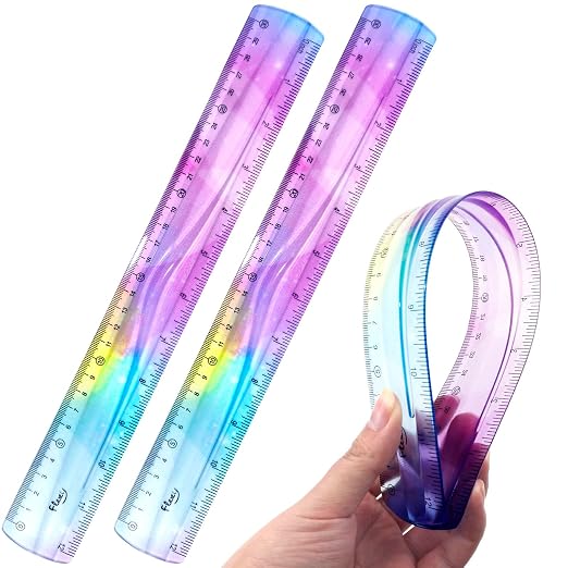 2 PCS 12 Inch Flexible Ruler, Bendable Plastic Ruler, Soft Bendable Gradient by Unknown