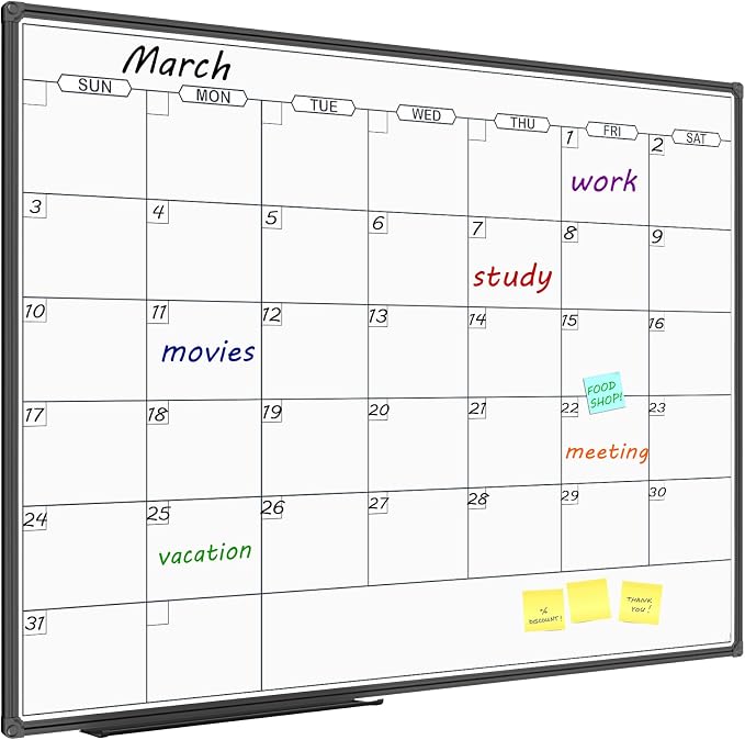 JILoffice Dry Erase Calendar Whiteboard by JILoffice