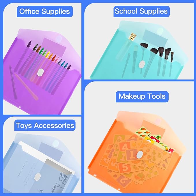 Azureal 8 Pack Binder Organizer, Plastic Binder Pockets - Image 7